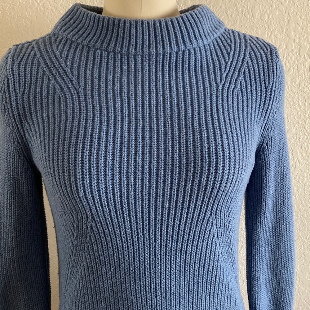 Talbots Slate Blue Cotton Knit Sweater